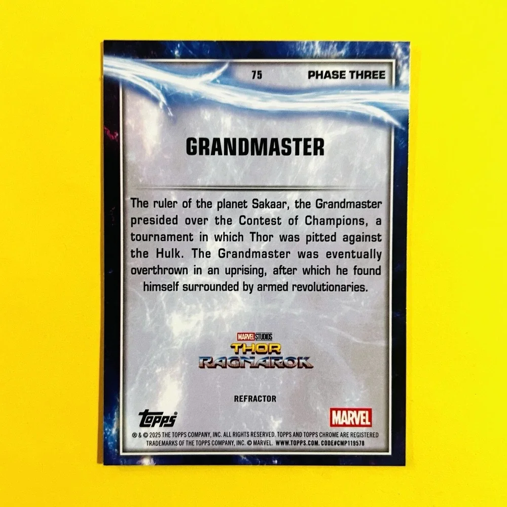 2025 Topps‎ Chrome Marvel Studios Grandmaster #75 Refractor